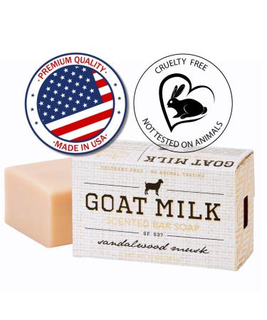 San Francisco Soap Company Goat Milk Bar Soap | Sandalwood Musk | Dye-Free | Nourishing 10oz Unisex Bar Soap - Buy Online on SooperMarket.com