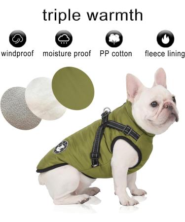 Luowan Waterproof Dog Coat for French Bulldogs | Warm Vest & Dog Jacket for Small Dogs (S Green) - Multi-Sizes Available - Buy Online on SooperMarket.com