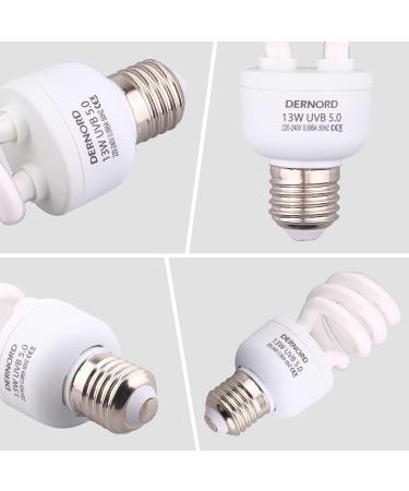 Dernord UV Lamp for Reptiles - 13W 5.0 UVA/UVB Terrarium Light Bulb for Budgies Leopard Geckos & Turtles - Optimal Heat Lamp - Buy Online on SooperMarket.com