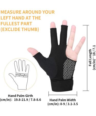 Pool Glove Left Hand for Billiards - Elastic Lycra Billiards Glove for Men and Women - 3 Finger Show Gloves for Billiard Shooters - Ideal for Carom, Pool, Snooker Cue Sport - 1PCS - Buy Online on SooperMarket.com