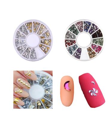 Floral & Geometric Nail Art Stamping Kit with Rhinestones & Mandala Dotting Pen - Manicure DIY Set - Buy Online on SooperMarket.com