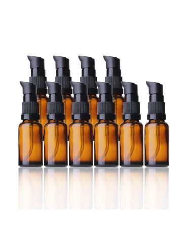 Empty glass bottles brown 10 pieces 20ml refillable glass bottles Lotion dispenser brown las bottle with pump essential oils bottle travel bottle cream lotion bottle pump pum