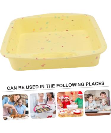MAGICLULU 2 Pcs Cake Mold Cake Baking Rubber Baking Broiler Pan for Oven Silicone Gummy Molds Cake Pan Silicone Bakeware Quick Fondant Molds Cupcake Square Cake Toast Silica Gel Liner 26.5x24.5cmx2pcs Yellowx2pcs - Buy Online on SooperMarket.com