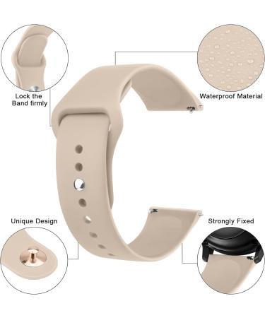 Mugust Adjustable Silicone Bracelet for Garmin Vivoactive 5/3 Vivomove 3/HR/Luxe/Style and Forerunner 55/245/645 - 20mm Sports Replacement in Milk Tea Color - Buy Online on SooperMarket.com
