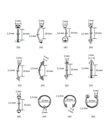 A-minusone 84PCS Body Piercing Kit | 14G 16G Tools for Nose Tongue Lip Ear | Piercing Needles Clamps 84 Piece Set - Buy Online on SooperMarket.com