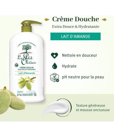 Le Petit Olivier Shower Cream Extra Soft Almond Milk 750 ml - Buy Online on SooperMarket.com