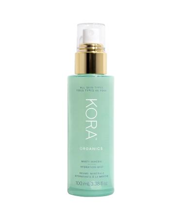 KORA Organics Minty Mineral Hydration Mist with Aloe Vera Refresh & Uplift Certified Organic Cruelty Free 3.38 fl oz 3.38 Fl Oz (Pack of 1)