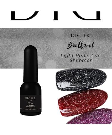 Didier Lab - Premium UV Gel Nail Polish - Brillant No. 10 - Gel Nail Varnish - Nail Art - Long-Lasting High Gloss Wear - Black Gel Nail Polish - Gel Nails - Glitter Gel Nail Polish - Rich Pigment - Buy Online on SooperMarket.com
