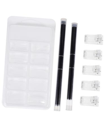 PLAFOPE 1 Set Nail Extension Set Nail Tools for Nail Art Nail Decoration Tool Nail Extension Brush Finger Extension Manicure Tool Nail Patch Fixing Clips Nail Art Tools Nail Clip Plastic
