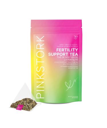 Pink Stork Fertility Support Tea: Sweet Mint Fertility Tea Support Cycle Support Red Raspberry Leaf + Vitex + Chaste Tree Berry + Lady s Mantle Hormonal Balance for Women Women-Owned 30 Cups