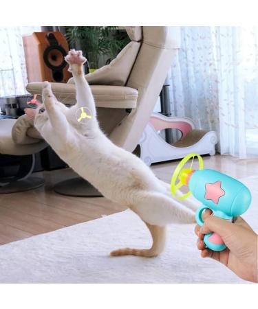 Colorful Flying Propeller Cat Toy Set with Launcher - Interactive Exercising and Training Discs for Hunting and Batting - Buy Online on SooperMarket.com