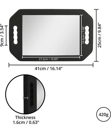 Rimosy Lightweight Handheld Mirror - Double Handle Mirror for Barbers, Salons, and Beauticians - Black Foam Handle, Easy to Carry & Hold - Ideal for Haircuts & Make-up - Buy Online on SooperMarket.com