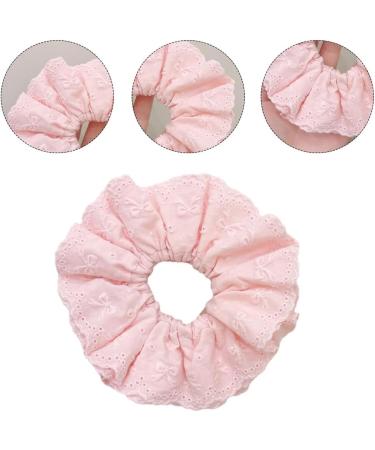 Eye Catching Lace Scrunchies for Women Large Elastic Hair Scrunchy Ponytail Holder Perfect for Everyday Use Pink - Buy Online on SooperMarket.com