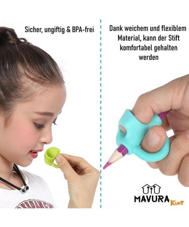 Mavurakids Ergonomic Writing Aid Pencil Grips for Children | Left & Right-Handed Pen Holders | 6-Pack | Colorful Writing Assistance - Buy Online on SooperMarket.com