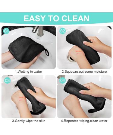 URAQT 6 Pack Face Cloths Make Up Remover 7.87 * 7.87in Soft Microfibre Face Wipes for Reusable Makeup Remover Cloth Washable Ultra Soft Facial Cleansing Wipe Cloths (Black) 6 Pcs-Black - Buy Online on SooperMarket.com