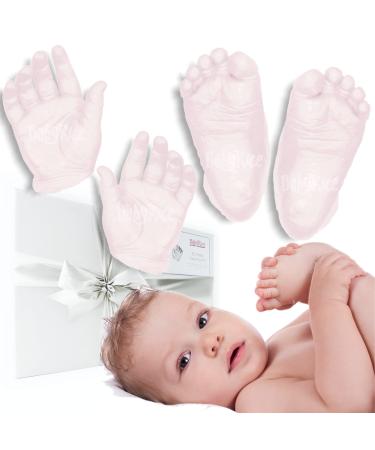BabyRice Large Baby Hand and Foot Casting Kit Boxed Includes Metallic Paint (Pink)
