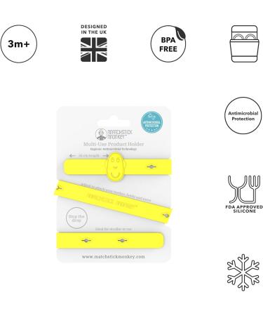 Matchstick Monkey Antimicrobial Silicone Holder Strap - 55cm Yellow - Buy Online on SooperMarket.com
