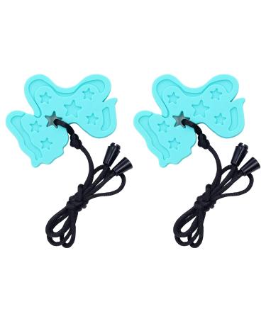 Sensory Chew Necklace for Home Use - Turquoise Green | Necklace Chewy Teether to Prevent Finger Sucking and Relieve Swelling with Beaded Edges - Buy Online on SooperMarket.com