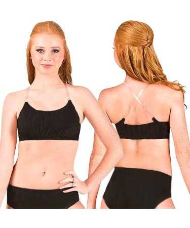 Clementine Apparel Girls Clear Detachable Straps Dance Bra 12-14 Black - Buy Online on SooperMarket.com