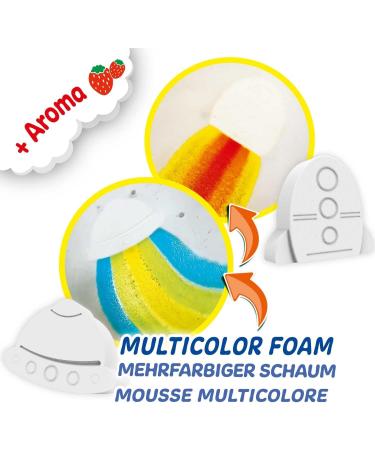 Inkee Foamy Space Bath Bomb for Kids | Strawberry Fragrance Rocket-Shaped Foaming Bath Ball | Multi-Colored Fun for Bath Time - Buy Online on SooperMarket.com