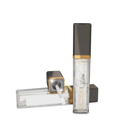 Mirabella Glow Light-Up Clear Shimmer Lip Gloss - LED Applicator with Mirror - Hydrating & Ultra-Moisturizing Formula with Jojoba Oil  Sweet Almond Oil & Vitamin E - .30 Fl Oz / 9ml