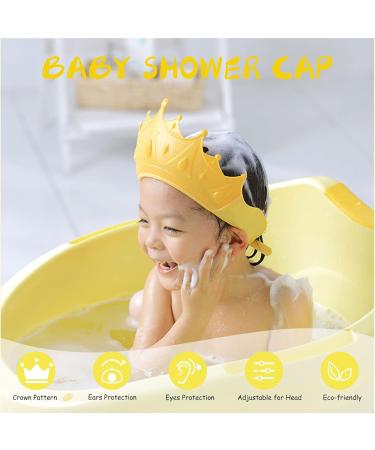 Kids Shower Cap - Adjustable Crown Shampoo Shield for Baby Bathing - Yellow - Buy Online on SooperMarket.com