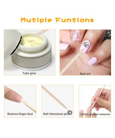 100 Pcs Orange Wood Sticks - Double-Sided Nail Art & Manicure Tools for Perfect Nails | Multifunctional Nail Cutters & Cuticle Care - Buy Online on SooperMarket.com