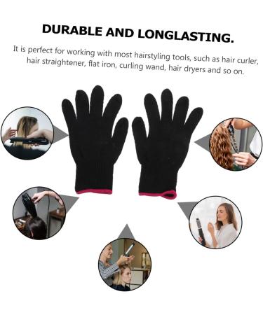 Alipis 1 Set 4pcs Gloves Curling Iron Glove Bumps Glove Anti-Scald Hairdressing Tool Black 21.5X12.2 cm - Buy Online on SooperMarket.com