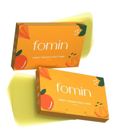FOMIN - Antibacterial Paper Soap Sheets for Hand Washing - (200 Sheets) Orange Portable Travel Soap Sheets Dissolvable Camping Mini Soap Portable Soap Sheets Orange (Pack of 2)