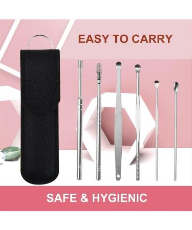 Magnesis Spring Earwax Cleaner Tool Set - Stainless Steel Ear Picks for Easy Ear Wax Removal (Black) - Buy Online on SooperMarket.com