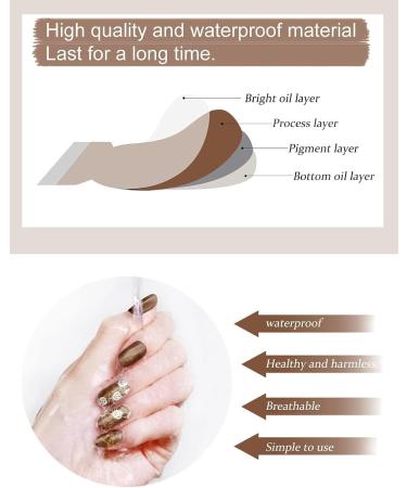 Kalolary Gel Nail Polish Strips Nail Gel Art Sticker Waterproof Full Nail Wraps Decal Sets with Scissors Nail File and Stick for Women Girls Nail Art Decor (UV/LED Lamp Required)-18 - Buy Online on SooperMarket.com