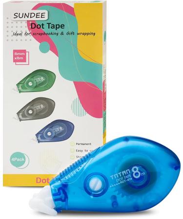 TELEXSUN Double Sided Adhesive Dots Glue Runner Dot Tape Runner Roller Permanent Adhesive Dispenser Dots Roller Applicator 0.31-Inch by 315-Inch (12 Pack Green) - Buy Online on SooperMarket.com