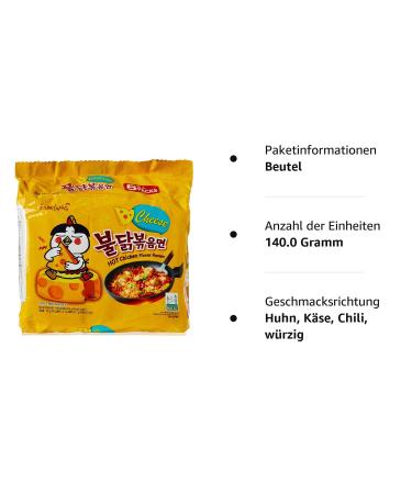 Samyang Cheese Variety Hot Chicken Ramen Noodles - Spicy Chicken & Cheese Flavor 140g | International Shipping Available - Buy Online on SooperMarket.com