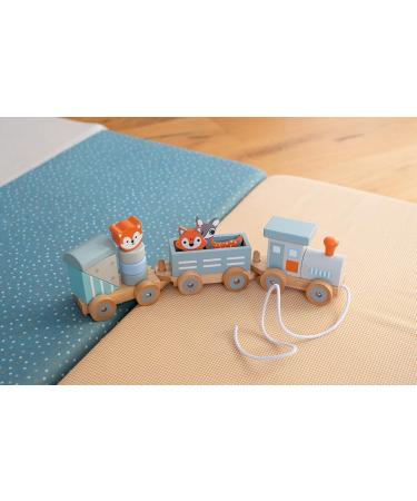 Kindsgut Holz-Reisenbahn - Sustainable Wooden Train Set with Zoo Animals | High-Quality Eco-Friendly Toy in Dark Gray - Buy Online on SooperMarket.com