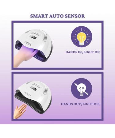220W UV LED Nail Lamp | Fast Curing for Gel Polish | Automatic Sensor & Timer Setting | Professional Nail Art Tool - Buy Online on SooperMarket.com
