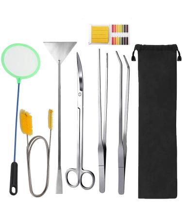 Lxiyu 7 in 1 Aquarium Aquascaping Tools Kits,Stainless Steel Aquarium Plant Tools Tweezers Scissors Scrapers for Aquarium Tank Clean Fish Tank Aquascape Tools Sets