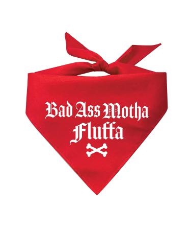 Badass Mother Fluffa Dog Bandana for Dogs (Assorted Colors) Red XS