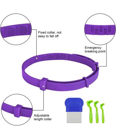 Flea Collar for Dogs 2-Pack Purple | 8 Months Protection | Prevent, Control, & Treat Fleas and Ticks | Adjustable 25 Inch | Free Comb Included - Buy Online on SooperMarket.com