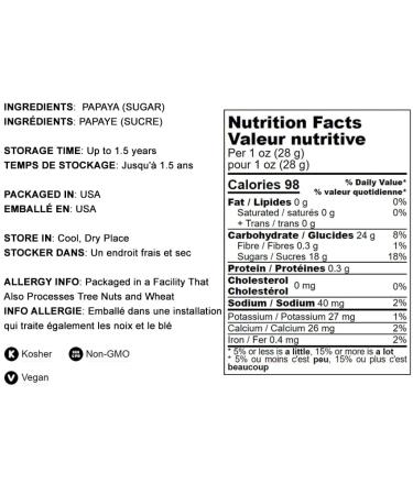 Dried Diced Papaya 2 Pounds - Kosher Vegan Sweetened Unsulfured - Bulk 2lb Pack - Buy Online on SooperMarket.com