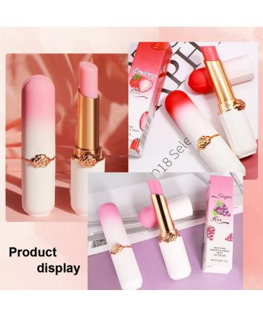 3Pcs Korean Mood Lip Balm Gift Set - Long Lasting Color Change Lipstick Stain - Peach, Strawberry, Grape Tinted Lip Balms - pH Lip Color Changing Gloss for Women & Girls - 3 Count Pack - Buy Online on SooperMarket.com