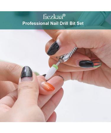 Fiezkaa 10Pcs Ceramic Nail Drill Bits Set - Professional Efile Bits for Acrylic Gel Nails - Cuticle Remover Diamond Bits for Manicure Pedicure - Buy Online on SooperMarket.com