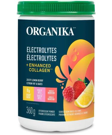 Organika Electrolyte Drink Mix Raspberry and Electrolytes + Enhanced Collagen Zesty Lemon Berry | 380 & 360g Electrolyte Drink Mix+ Electrolytes lemon - Buy Online on SooperMarket.com