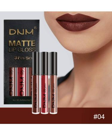 3Pcs Deep Red Brown Matte Lipstick Set | Long Lasting 24Hr Lip Stain | Waterproof Lip Gloss Gift Set - SET02 - Buy Online on SooperMarket.com