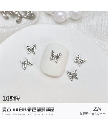 10Pcs 3D Butterfly Nail For Nails Alloy Butterfly Nail Decoration Alloy Nail Butterfly Nail Manicure Accessories Manicure Accessories - Buy Online on SooperMarket.com