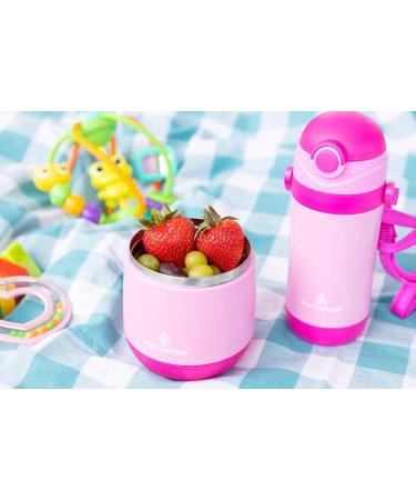 Primo Passi Insulated Straw Water Bottle for Kids - 12oz Thermos Bottle (Pink) - Buy Online on SooperMarket.com