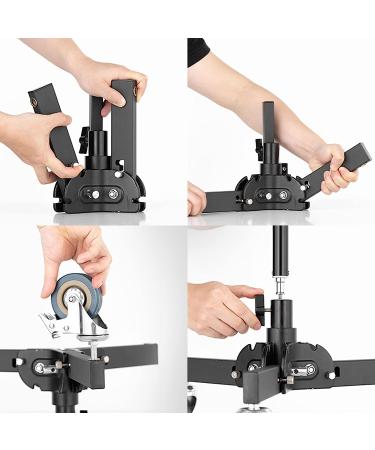 AMBITFUL 61-81cm/21-31.9 Professional Folding Floor Light Stand with Wheels - Buy Online on SooperMarket.com