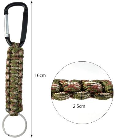 5-Piece Paracord Key Pendant Set with Carabiner & Lanyard - Survival Gear for Outdoor Camping Hiking - Unisex Key Ring Hook - Buy Online on SooperMarket.com