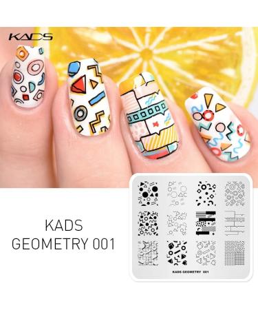 KADS 5pcs Nail Stamp Plates Set - Unique Irregular Geometry Patterns for Nails Art Stamping - Buy Online on SooperMarket.com