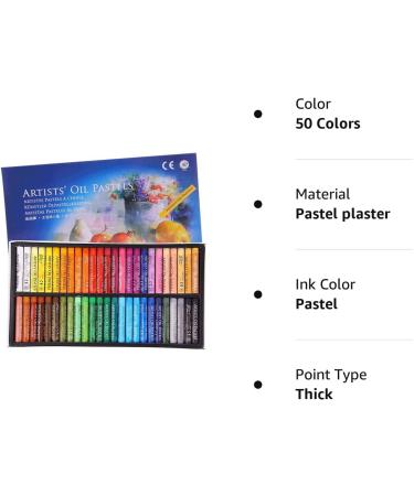 Professional Oil Pastel Set - 50 Vibrant Colors for Artists, Students & Beginners - Buy Online on SooperMarket.com