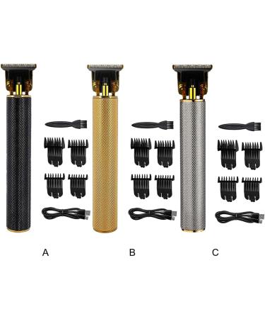 FIOERDTUIE USB Rechargeable Electric T-Blade Trimmer Cordless Powerful Motor Long Battery Life Detachable Blades Hair Cuttings Kit Silver - Buy Online on SooperMarket.com
